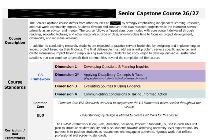 create curriculum and develop courses